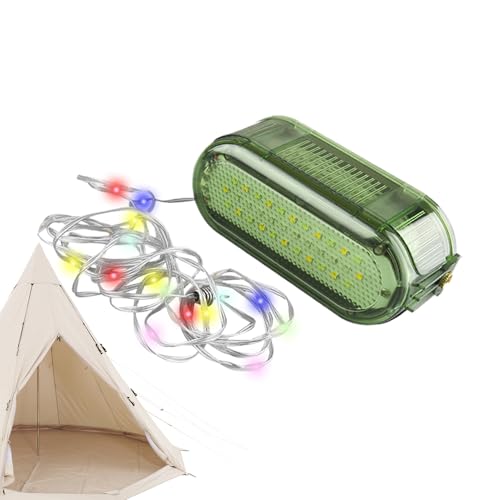 Guirnalda de luces recargables para camping, 7 modos, carga rápida, fácil almacenamiento, lámpara de campamento – RV senderismo, camping, toldo, luces para exteriores, interiores, playa, jardín, patio