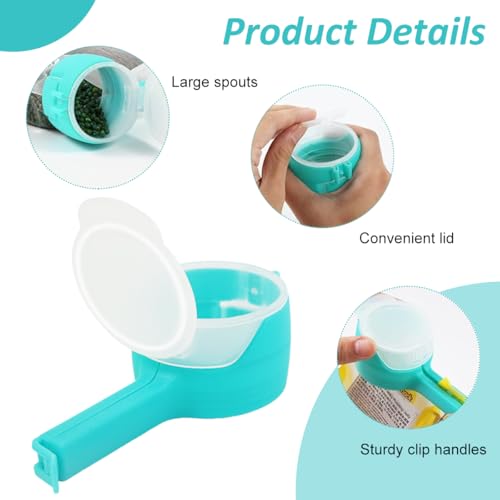 Image of HASTHIP 4Pcs Bag Clips for Food Storage with Sealing Lid, 2 in 1