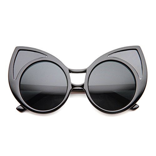 zeroUV Womens High Fashion Oversized Window Lens Round Cat Eye Sunglasses