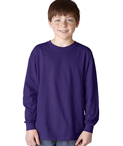 GILDAN Youth Heavy Cotton Long Sleeve T-Shirt>S Purple 5400B