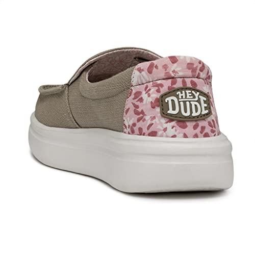Image of HEYDUDE Women's Misty Rise Slip On Loafers | Woven Textile Platform