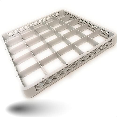 Gastronette Cesta para lavavajillas con 25 compartimentos, accesorio elevador para cesta de lavavajillas, cesta de plástico de 50 x 50 cm, malla gruesa, apilable Cover
