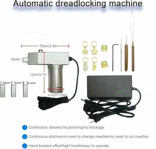 Máquina eléctrica de rastas de mano para mantenimiento capilar en casa y retoques 3