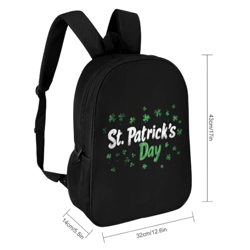 St Shamrocks Patricks Day 17 Inch Backpack Classic Travel Daypack with Adjustable Shoulder Straps for Men Women2
