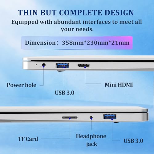 Image of 2026 Laptop, 15.6 inch Laptops Celeron N4000 Processor with 8GB RAM DDR4 256GB SSD, UHD Graphics 600, FHD 1920*1080, 180 Angle Opening Lap Top, BT 4.2, WiFi 5, Win 11 Pro Portable Laptop Computer