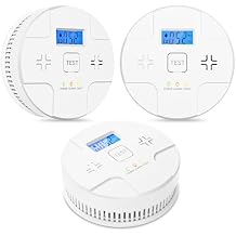 3-Packs, 2 in 1 S-moke & C-arbon-M-onoxide-A-larm, 85dB Alarm, LCD Screen, Easy Installation