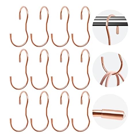 Zreneyfex 12 pcs Rose Gold Purse Organizer for Closet with Unique Twisted Hook Design Cover