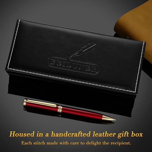 Image of BEILUNER Red Lacquer Gel Pen With 24K Gold Finish, Retractable Pens, Gift Pen Set, Professional, Elegant, Writing, Executive, Office, Nice Fancy Designer, Perfect for Men and Women