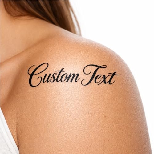 Custom Temporary Tattoo – Personalized Name or Text Fake Tattoo –...