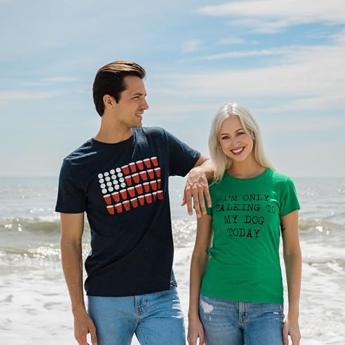 Mens American Flag Beer Pong T Shirt Funny Patriotic Drinking Tee for Guys Funny T Shirts Patriotic Apparel for Men Cool Beer Short Sleeve Novelty Tees for Navy L - Image 4