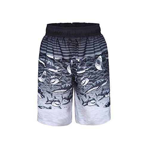 Rokka&Rolla Boys' 4-Way Stretch Swim Trunks Board Shorts Bathing Suit Swimwear with Mesh Lining, UPF 50+2