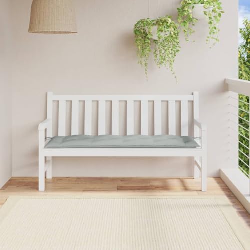 Coussin de banc de jardin 150 cm gris clair matelassé pour assise extérieure