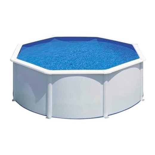 Gre Kit300Eco Fidji - Piscina Elevada Redonda, Aspecto Acero Blanco, 300 X 120 Cm