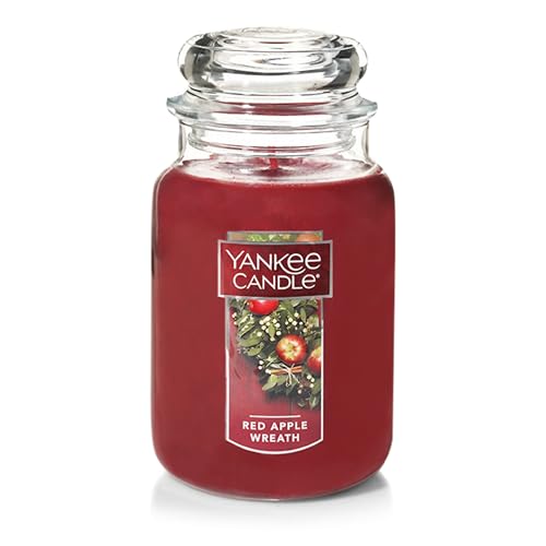 Yankee Candle Apple Wreath Scented Classic 22oz Large Jar Single Wick Candle Over 110 Hours of Burn Time | Holiday Gifts for All