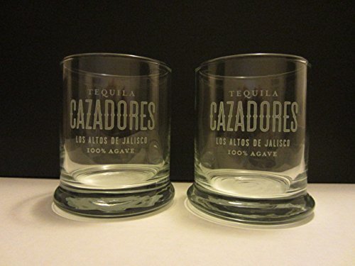 Set of 2 Tequila Cazadores Los Altos De Jalisco Mexico Round Lowball Rocks Tumbler Glasses