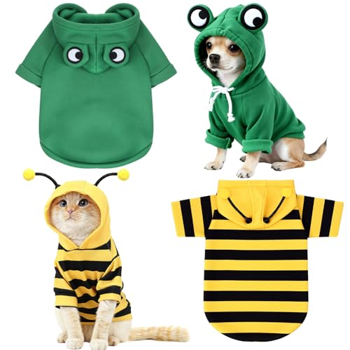Disfraz para perro y gato sudaderas rana y abeja M