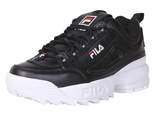 Fila Women's Disruptor II Premium Shoes Black/White/Red 7