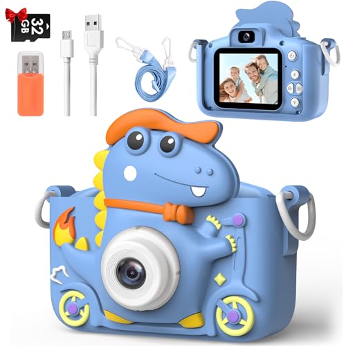 Appareil Photo Enfant, 1080P Appareil Photo Numérique HD Selfie Apareille Photo 32G pour BéBé Mignon Portable NoëL Et Cadeau D’Anniversaire pour Filles Et GarçOns 3 4 5 6 7 8 9 10 11 12