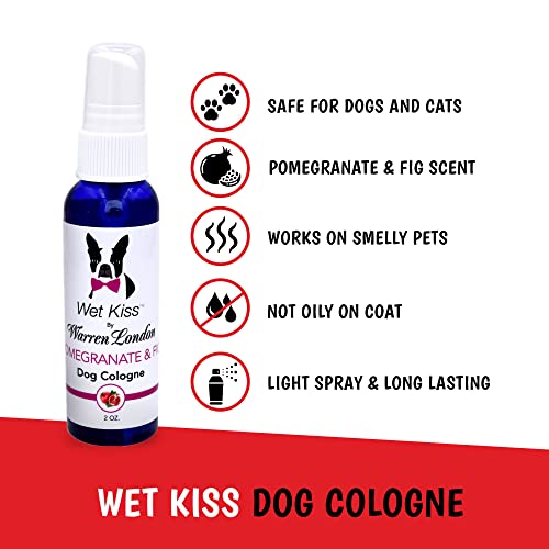 Warren London - Wet Kiss Dog Cologne, Long Lasting Dog Spray, Dog Deodorant To Remove Odor From Stinky Dogs, Pomegranate & Fig, 2 Ounce Bottle #TOP1