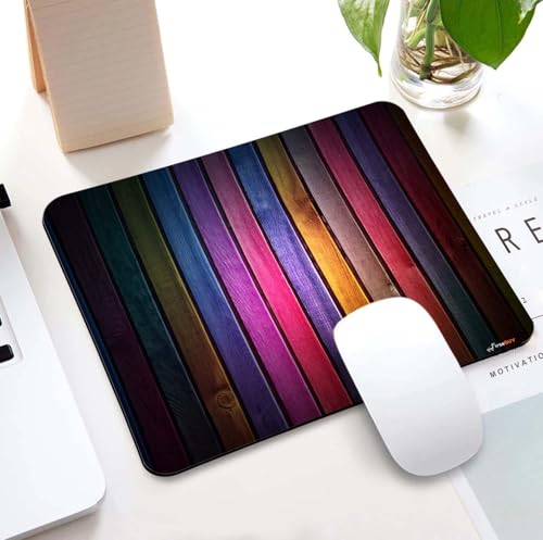 Image of Mouse Pad Colorful Wooden Textured, Premium-Textured Custom Mouse Mat Design, Washable Mousepad Lycra Cloth, Non-Slip Rubber Base Computer Mouse Pads for Wireless Mouse