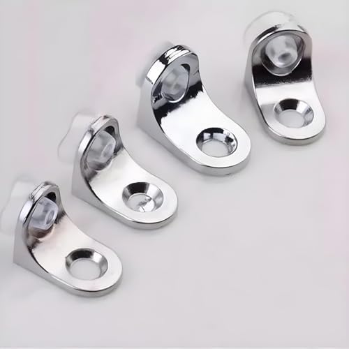 SS Edge Clamp Stainless Steel L Shape Shelf Button Bracket Support Clip Right Angle Glass Panel Shelf Clamp Holder Bracket Support with Suction Cup with Screw (Pack of 40)-image-11
