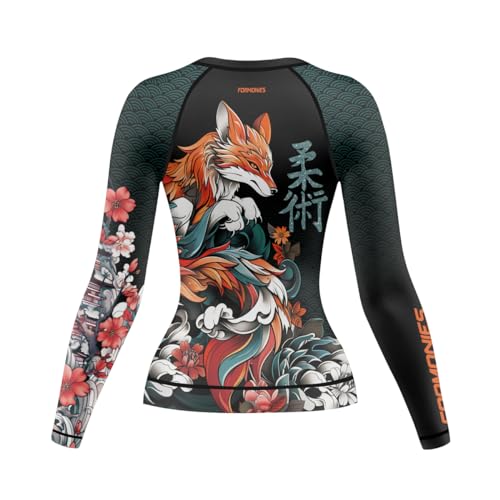 Samurai BJJ Rash Guard Shirt for Women MMA Training Jiu Jitsu Fight Gear Long Sleeve Top3