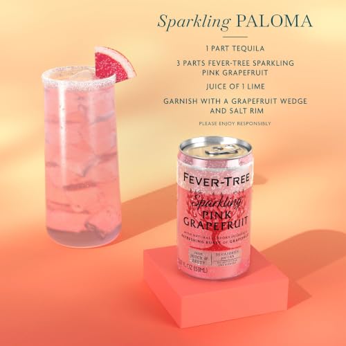Image of Fever-Tree Sparkling Pink Grapefruit - Premium Soda Mixer for Cocktails and Mocktails, 5.1 fl oz Cans, Pack of 8 - Naturally Sourced, Non-GMO