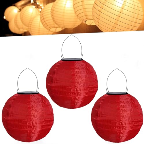 Lampions d'extérieur résistants aux intempéries - Lanterne solaire LED multicolore - Blanc chaud - Lampions solaires à suspendre - Pour jardin, cour, terrasse,...