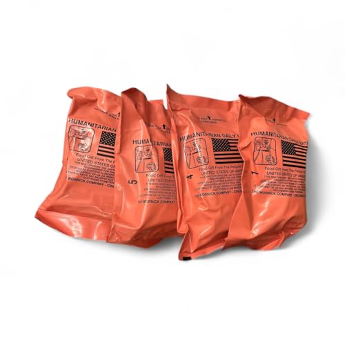 Humanitarian Daily Rations HDR 4 Pack Emergency Food Supply MREs Long Shelf Life Disaster Relief Meals No Prep Required High-Calorie Survival Food Kit Inspection date of 2025 or Newer