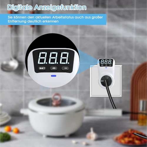 Spannungsschutz, Überspannungsschutz-Steckdose, Hochleistungs-Spannungsregler für Ganze Hauswand für Zuhause, Büro, Reisen, LED-Kontrollleuchte, 3680W