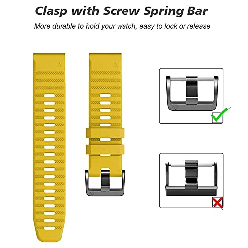 Correa de ajuste rápido de 26mm para Garmin Fenix 6X con acabados de alta resistencia 3