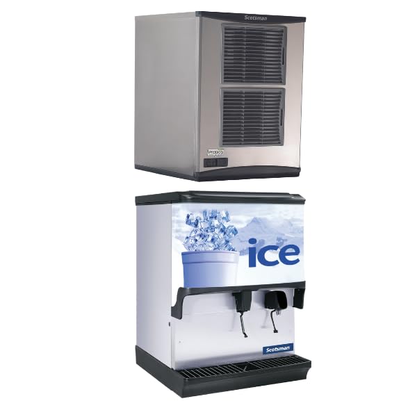 Commercial Ice Machine Nugget Style by Scotsman Model: NH1322A-32+IOD250WF-1 Ice and Water Dispenser, Made in USA