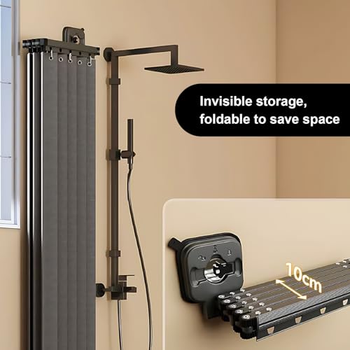 Tringle de douche rétractable au design pliable et support rotatif 360° - 8