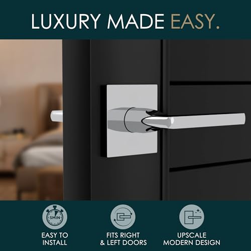Image of Mega Handles Prime Dummy Door Handles - 4 Pack Heavy Duty Chrome Door Handles, Non-Turning Door Handle for Closet & French Doors, Single Side, Fits All Standard Doors - Polished Chrome