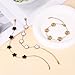 18K Gold Plated Four Leaf Clover Bracelet 3PC Lucky Clover Bracelets Set for Women Adjustable Cute Fashion Flower Bracelets Christmas Birthdays Holidays Jewelry Gifts (Black+White+Gold)
