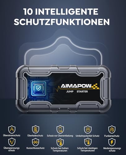 AIMAPOW 9000A Starthilfe Powerbank 12V für Benziner & 10,0L Diesel – Ansicht 5