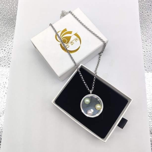 1PCS 30mm Twist Waterproof Stainless Steel Without Rhinestone Floating Charms Pendant Locket For 8mm Beads Pearl Cage Necklace (Random color pearl)2