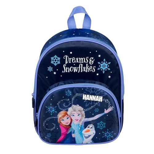 Undercover Sac à dos de maternelle La Reine des Neiges pour fille - Personnalisable avec nom - Ensemble sac à dos, bleu marine, Sac à dos de maternelle