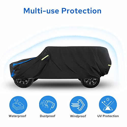 Image of Avecrew for Jeep Wrangler Cover Waterproof 2 Door, All Weather for Jeep Rain Cover for Automobiles, Outdoor Full Exterior for Jeep Covers Fits JK JL TJ YJ CJ