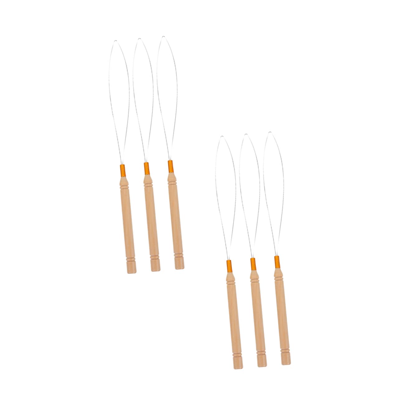 Beatifufu Crochet Needles for Hair 6pcs Wig Hook Set Loop Needle Threader Hair Extension Kit Slip Design