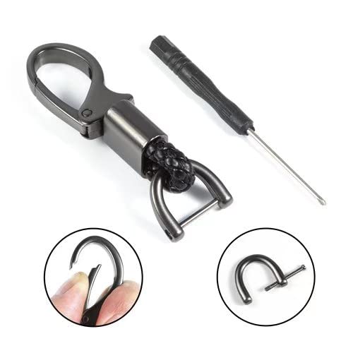 Image of Car Keychain Accessories Leather Holder Keyfob Sturdy Metal Carabiner Key Chains for Women and Men
