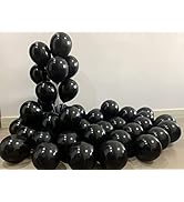 COLORFUL ELVES 100pcs Small Black Balloons 5 inch Metallic Chrome Latex Helium Shiny Mini Balloon...