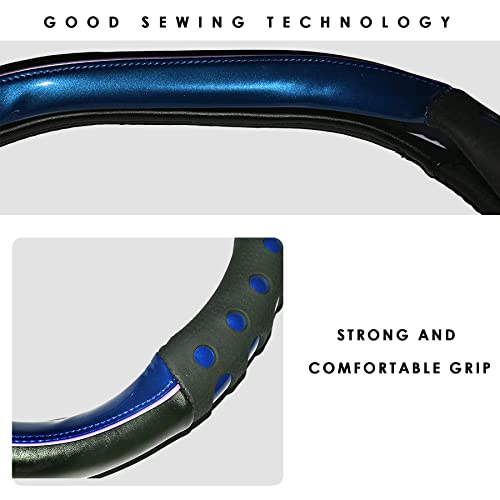 Image of NIKAVI Fashion Steering Wheel Cover (Medium-D)(38cm) Blue
