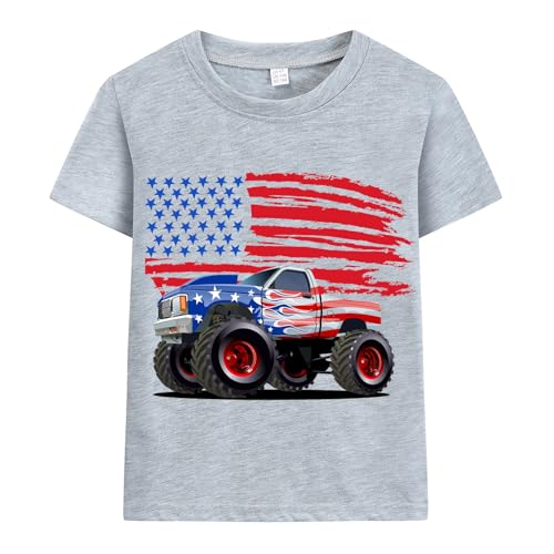 DDSOL Boys 4th of July Shirts American Flag T-Shirts Kids Patriotic Independence Day Memorial Day Tops Tees 3-4T