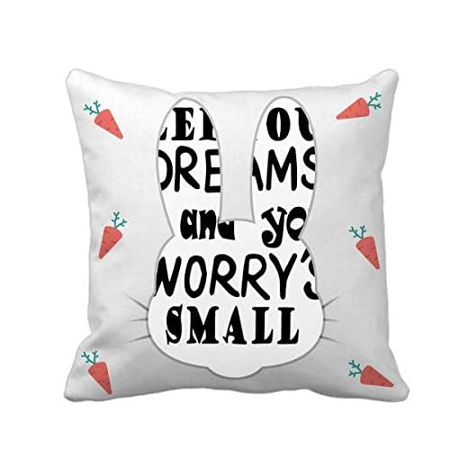 Beauty Gift Engelskt ord design dröm och oro kanin prydnadskudde fyrkantigt överdrag