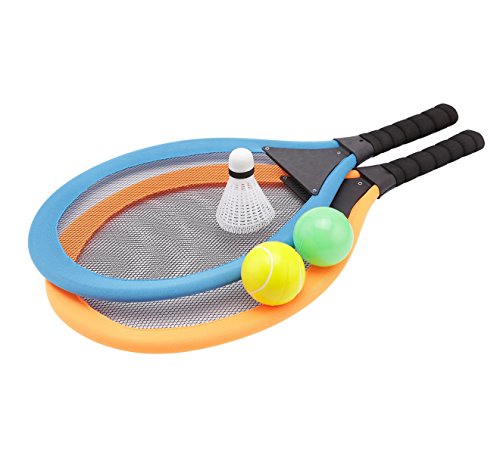 niCWhite Kids Tennis Racket Toy Set, Plastic Badminton Tennis Rackets Balls Set,Kids Racket|Racquet Play Game Toy Set,Play at the Beach,Lawn or Backyard