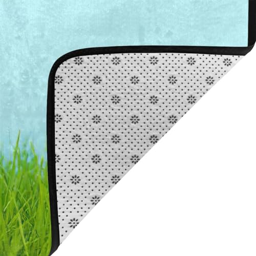 Tapis super doux EdWal d'interieur imprimé lapin vert - 5