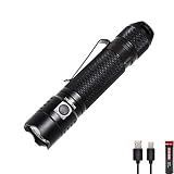 WOWTAC A7 LED Torch, Flashlight Torch with 1047 High Lumens, USB Rechargeable Ta...