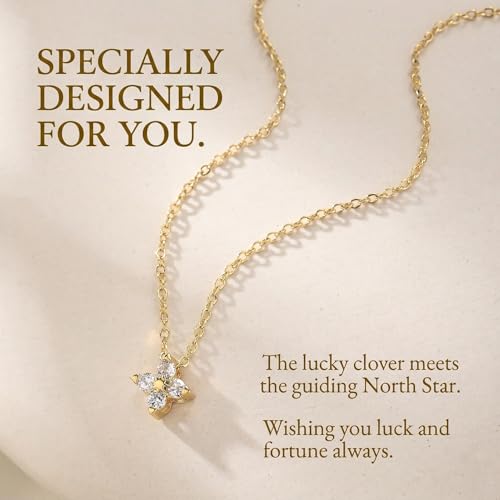 Image of Gold Silver Necklace for Women, Dainty Cubic Zirconia Pendant