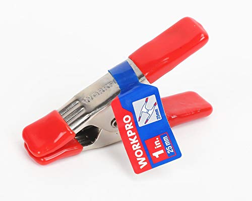 WORKPRO W032006 Steel Spring Clamp, Heavy-Duty, 1 In., Non-Marking PVC Coated Tips and Handles (Single Pack)